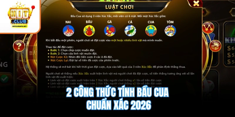 2 công thức tính bầu cua chuẩn xác 2026